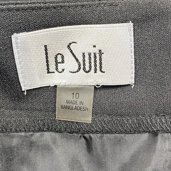 Le Suit Women's Size 10 3-Button Jacket & Flounce Skirt Black Work Office - Picture 3 of 7